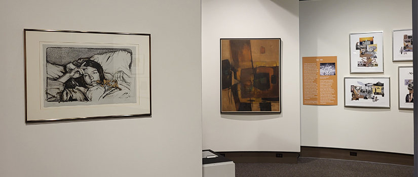 ront view of the McKissick Museum at the University of South Carolina, with tall columns and garnet banners displayed at the entrance.