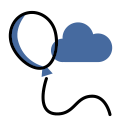 Icon of balloon and cloud