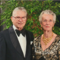 Jim and Elaine Johnson at a banquet