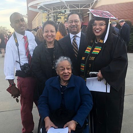 The Battiste family poses at UofSC graduation