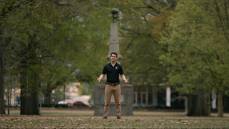 Nathan Crane stands in the Horseshoe
