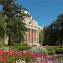 McKissick Museum with spring flowers