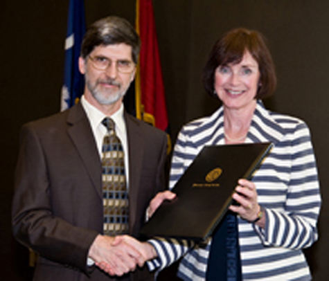 James Cutsinger receiving Mungo Distinguished Professor of the Year 2011