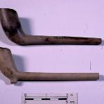 A pair of ceramic pipes recovered from the wreck site. (SCIAA photo)