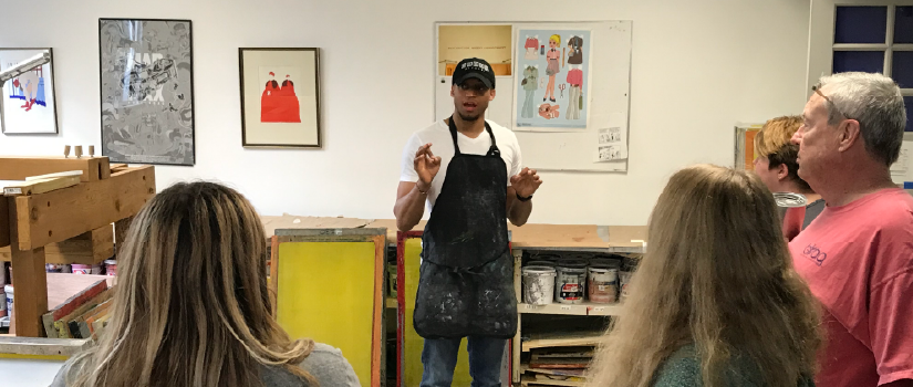 students in printmaking