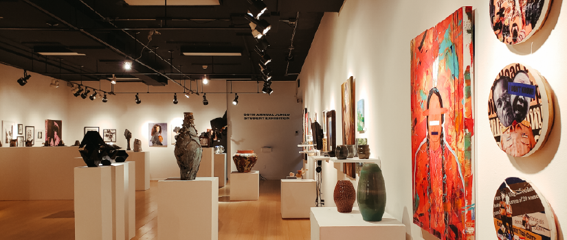 gallery view of the 66th annual juried student exhibition