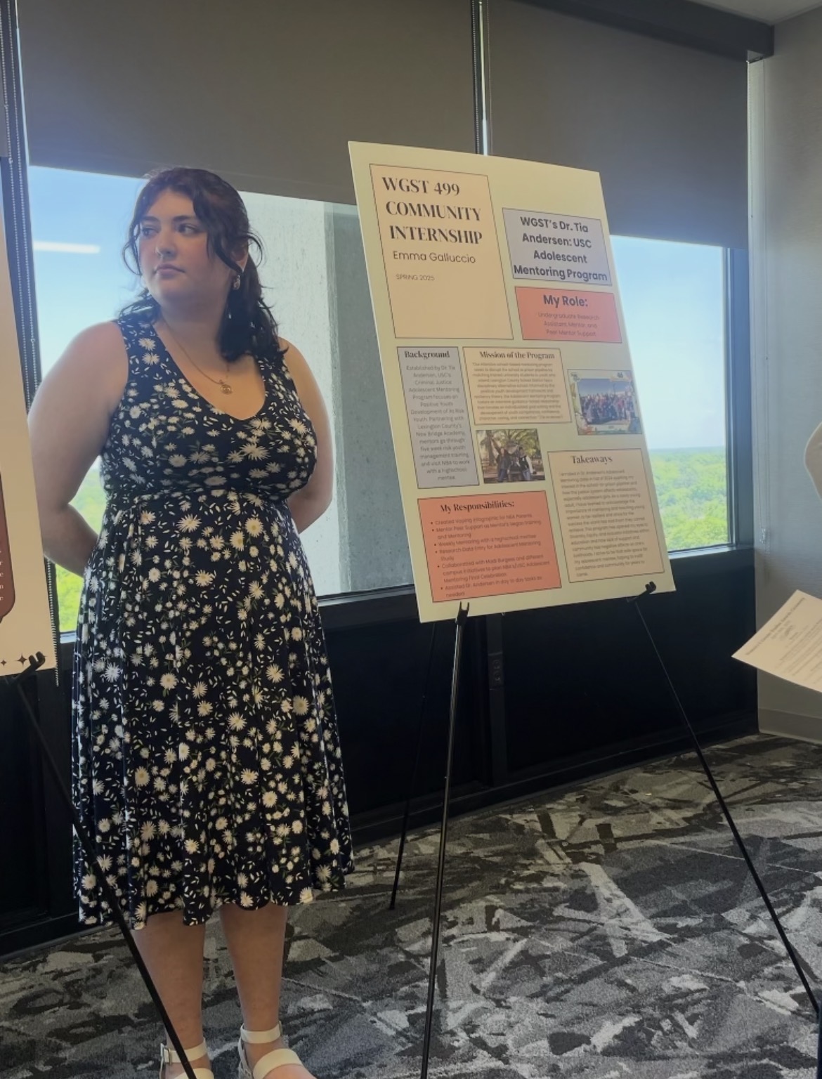 Emma Galluccio with her internship poster 