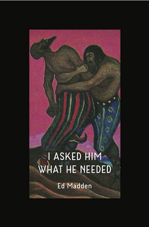 book cover for "I Asked Him What He Needed", featuring one man holding another