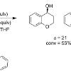 The kinetic resolution of chromanol by selectively silylating one enantiomer and leaving the other one alone. Kinetic resolutions are evaluated by a ratio of the rates of the two enantiomers.