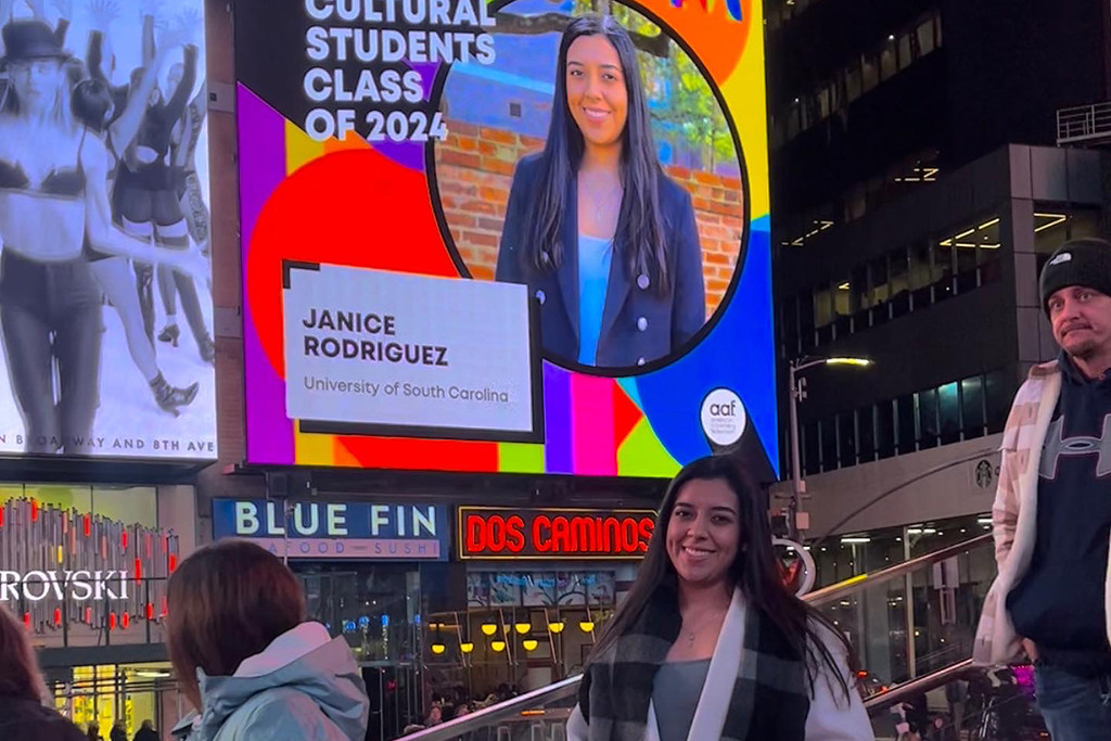 Janice Rodriguez in New York with the 2024 Class of Most Promising Multicultural Students.
