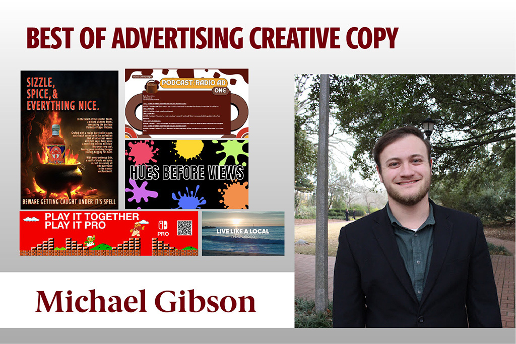 Michael Gibson received the Best of Advertising Creative Copy Award. He doesn't just dress the part with his wizard hat; he lives it.  Michael's wizardry with words has transformed every brief into a spell-binding narrative.