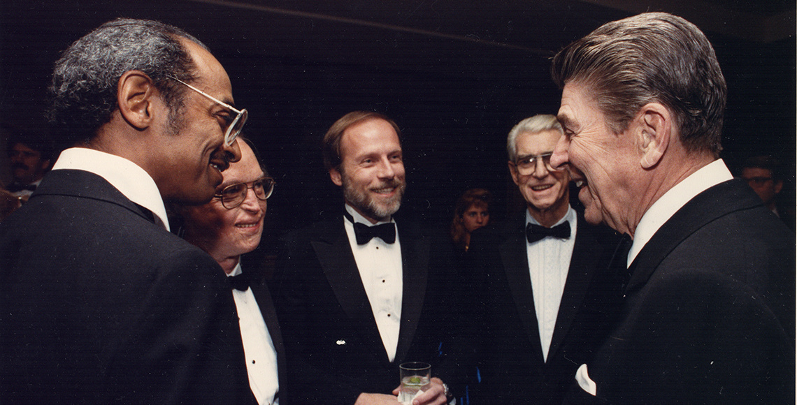 Charles Bierbauer and Ronald Reagan