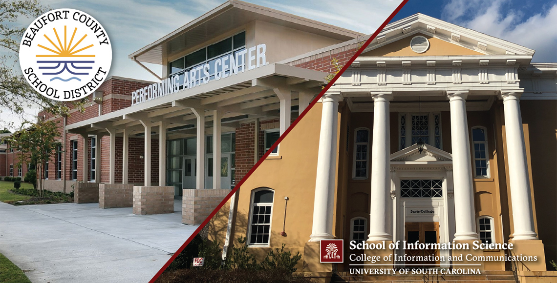 Beaufort County Library and Davis College side by side