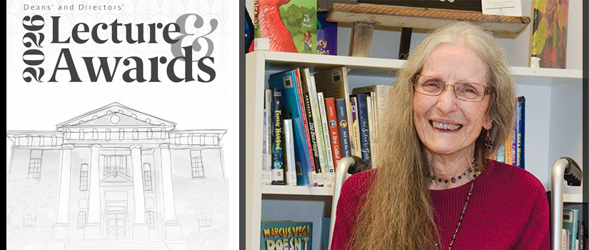 Linda Lucas Walling sitting in front of a bookshelf