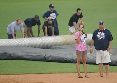 mid Columbia Blowfish game, rolling up the tarp, and I’m 