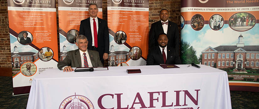 Claflin college partnership signing event