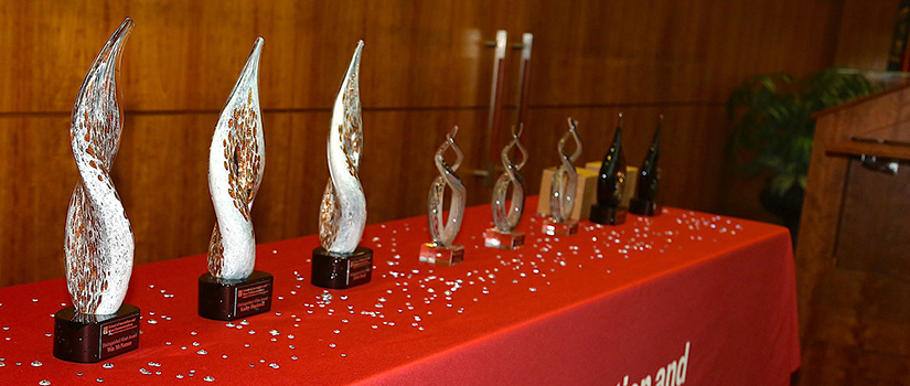 Alumni award trophies