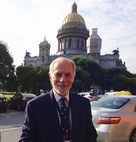 Dean Bierbauer outside St. Issac's Cathedral in St. Petersburg.