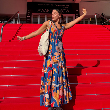 Amy Garza at Cannes on red steps