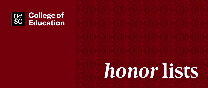 textured garnet background with UofSC Logo and the words "Honor Lists" in white