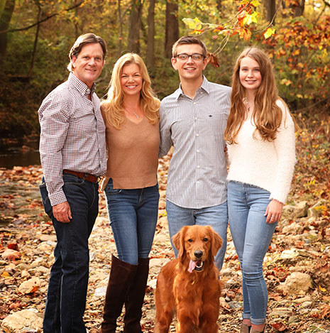 The Turybury family in the autumn woods