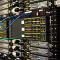 close-up of computer servers