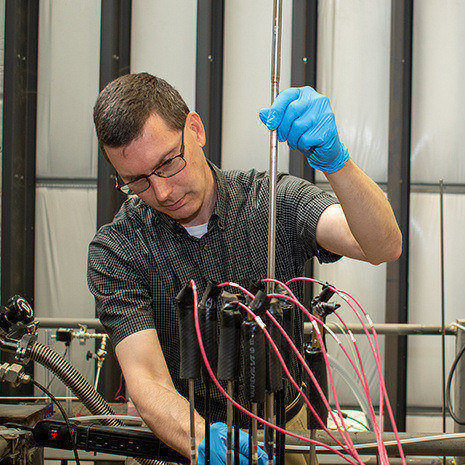 Professor knight works with nuclear fuel rods