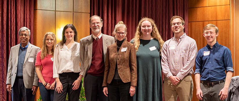 Alumni, students and faculty pose together at the 2019 Scholar Donor Luncheon