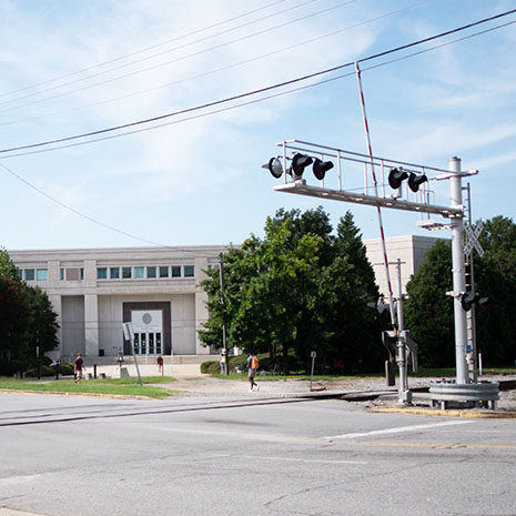Image of Railroad crossing in Columbia, SC, near the College of Engineering and Computing