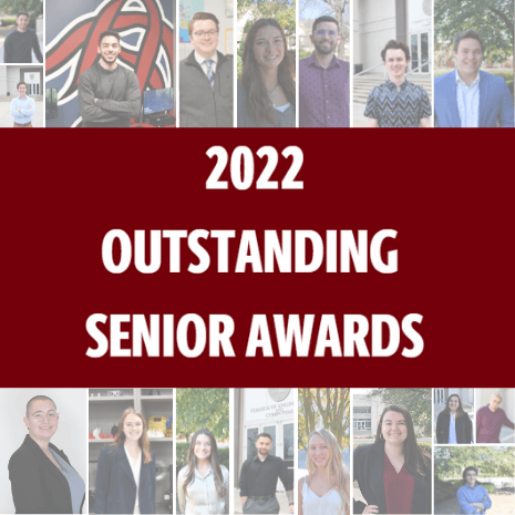 Collage of outstanding seniors and text that says 2022 outstanding seniors