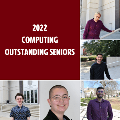 Outstanding student headshots and text that says computing outstanding seniors