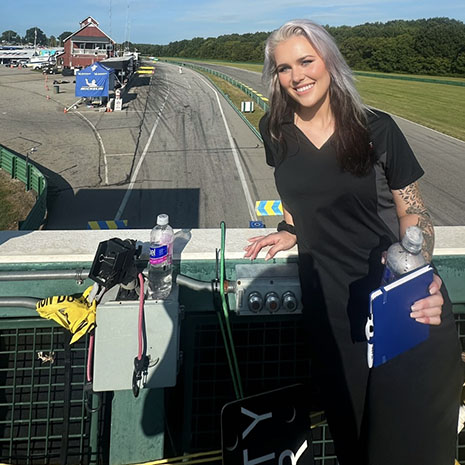 Haley Stokes at a racetrack