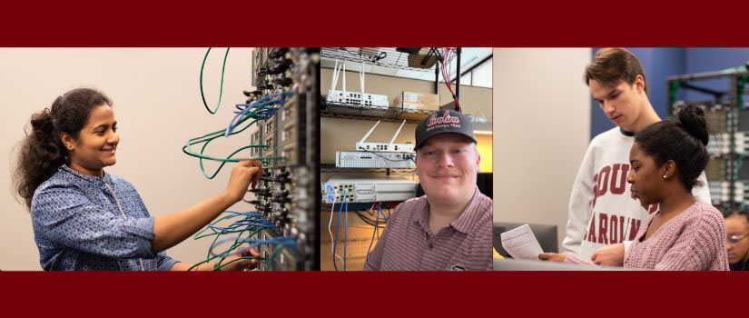 Collage of Integrated Information Technology students at the Molinaroli College of Engineering and Computing.