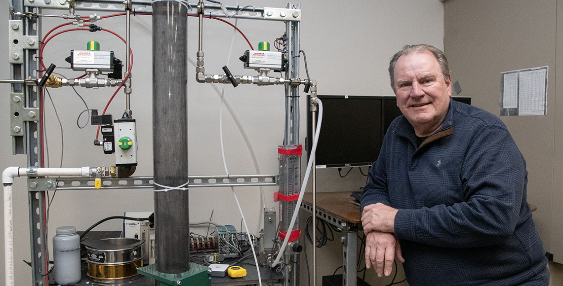 Carolina Distinguished Professor Jim Ritter in one of his Swearingen labs.