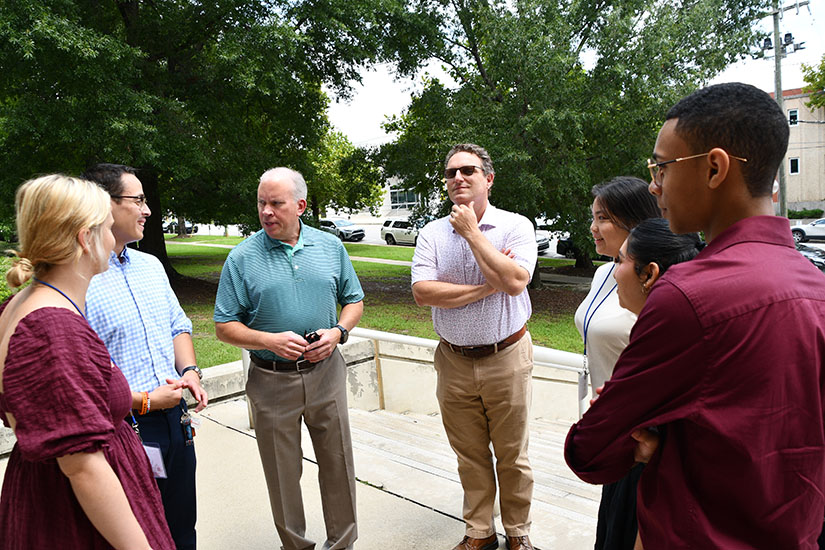 Summer Start Program students talking with engineering and computing professionals. 