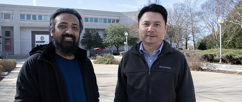 Pictured (left): graduate student MD Mahabubur Rohoman and (right) Caizhi Zhou