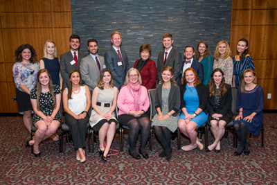 Jan Smoak posing with a group of 2017 McNair scholars.