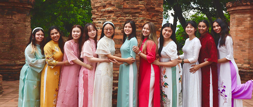 Tam Dinh with friends in Vietnam