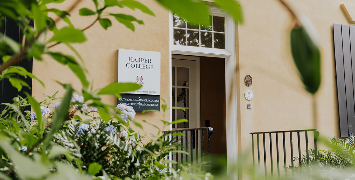 Exterior of Harper College, located on USC's historic Horseshoe and home to the South Carolina Honors College.