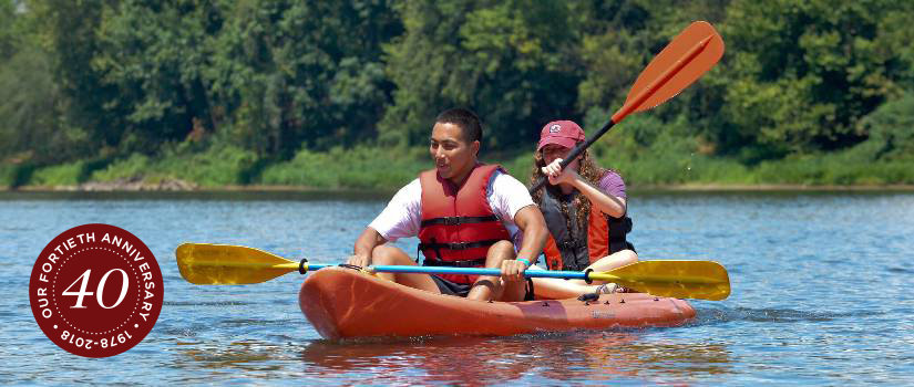 students in kayak