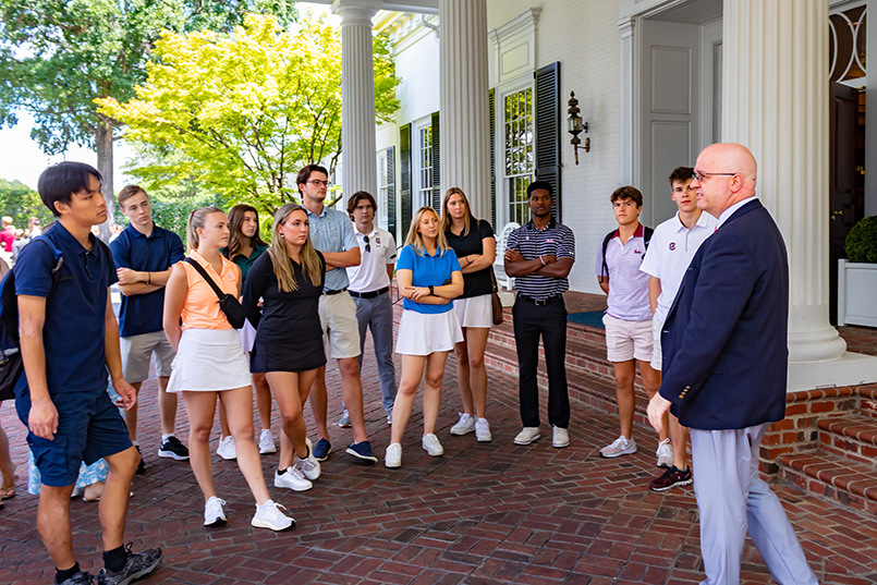 A group of College of HRSM students visited Quail Hollow in Charlotte, North Carolina, on Sept. 2, 2022, in preparation of working the Presidents Cup over Sept. 20-25.