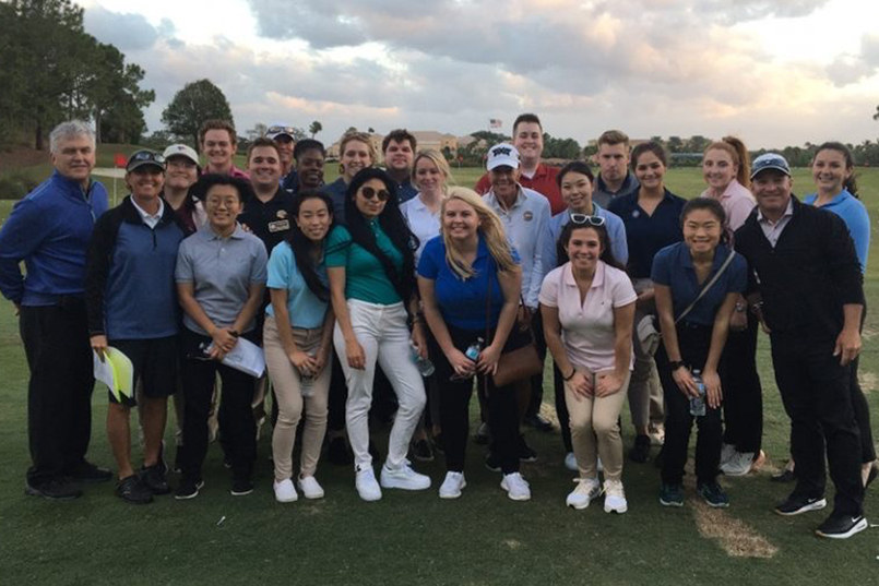 Members of UofSC’s Club Management Association of America Student Chapter participating in a winter externship in Palm Beach, Florida.