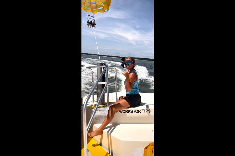 Delaney Black worked on a parasail boat with Sky Pirate Water Sports on Hilton Head Island.