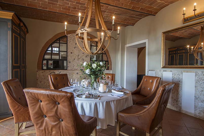 A dining table at a villa in Tuscany