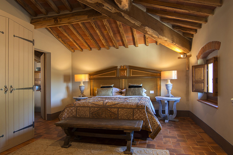 A bedroom at a villa in Tuscany