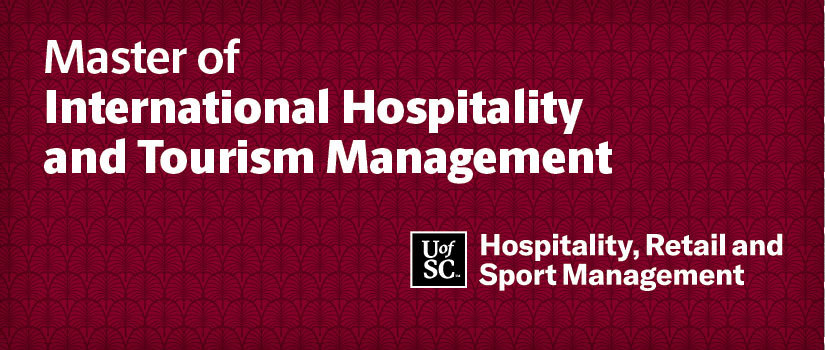 Graphic image with a text treatment which says: Master of International Hospitality and Tourism Management