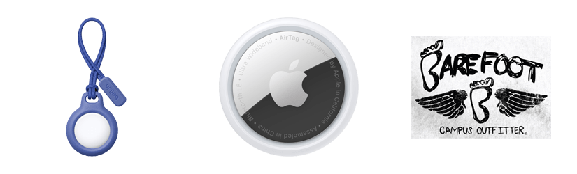 Apple AirTag and Barefoot Outfitters logo