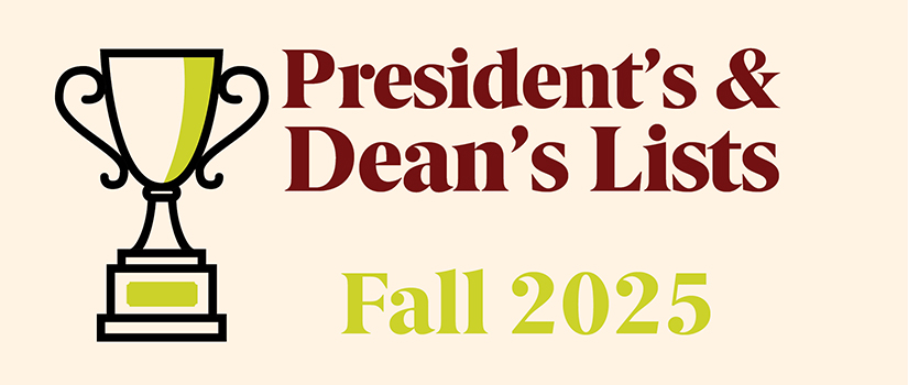 President's and Dean's List Fall 2025