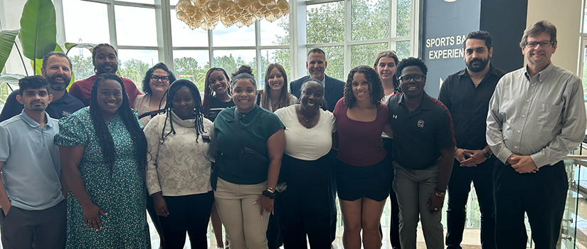 University of South Carolina students and hospitality professionals during a visit to the Hilton Orlando.