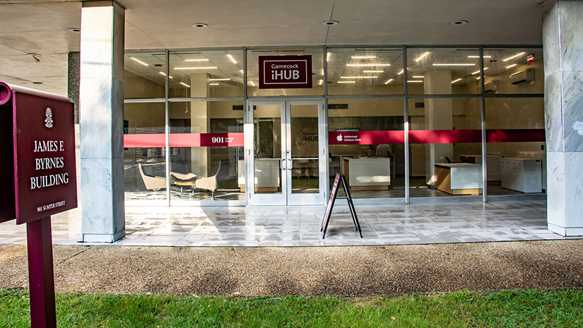 An outside view of the Gamecock iHub located inside the James E. Byrnes Building